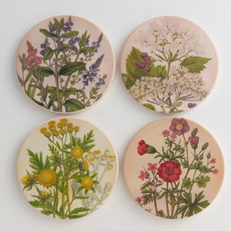 Coasters Medicinal Plants 9cm, set of 4